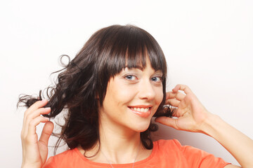 portrait young emotional woman