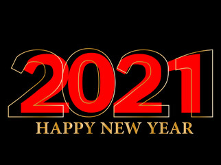 New year's card 2021. 2021 New Year.
