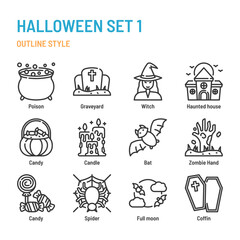 Halloween icon and symbol set.
