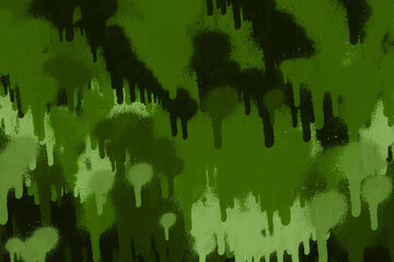 Green spray paint ink texture. Graffiti painting on the wall. Street art and vandalism. Digitally airbrushed paper background.