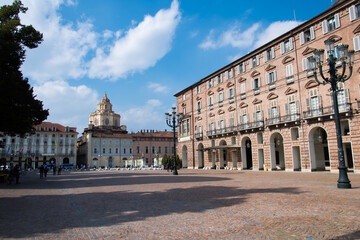 Fototapeta na wymiar Empty square in Turin