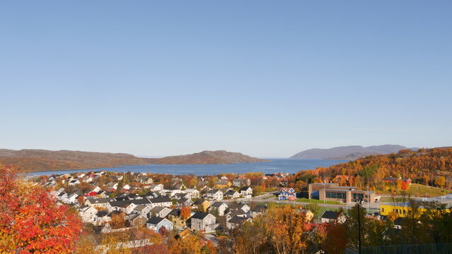 Autumn  in town Kirkenes  North of  Norway