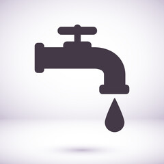 Vector icon faucet, design illustration for web c faucet. Flat style  faucet.