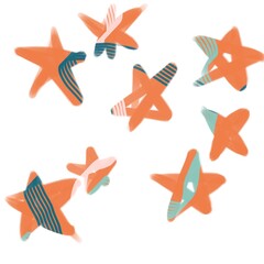 Decorate handmade drawing textures stars collections elements 