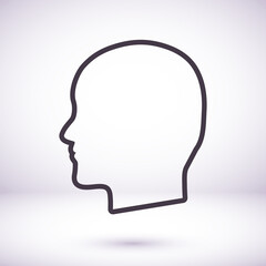 black silhouette vector icon of the profile of the human head.vector icon  flat vector vector icon illustration