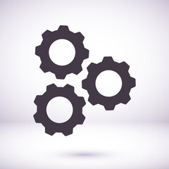 Settings isolated vector icon. Gear symbol. vector icon Gear tool or button for web application or UI.  vector icon Trendy flat style