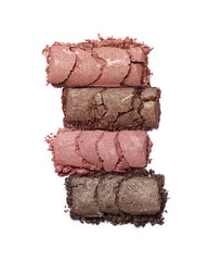 Crushed eyeshadow isolated on white