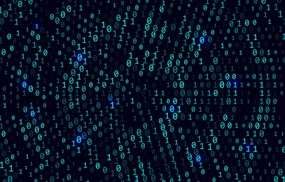 A stream of binary matrix code on the screen. numbers of the computer matrix.