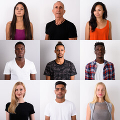 Collage of multi ethnic and mixed age people