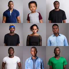 Collage of diverse and mixed age African people