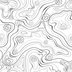Topographic map seamless pattern