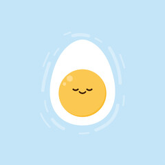 Egg character design. Egg on water. Egg in the pool. Egg vector.