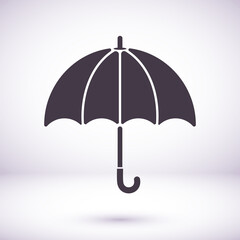 Black Classic elegant vector icon opened umbrella vector icon isolated on white background.vector icon Rain protection symbol. vector icon Illustration