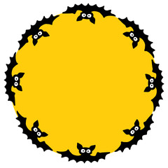 Round frame With bats. Happy Halloween. Border, background for greeting card, invitation, party poster, banner