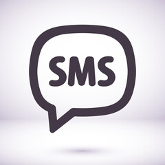 SMS mail vector icon. mail to receive SMS icon. mail to send SMS icon. mail for reading SMS flat