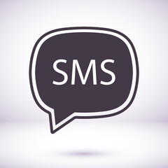 SMS mail vector icon. mail to receive SMS icon. mail to send SMS icon. mail for reading SMS flat
