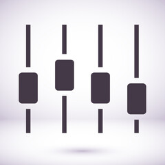 Filter control settings isolated minimal icon in black and white colors. Line vector icon for websites and mobile minimalistic flat design. Modern trend concept design