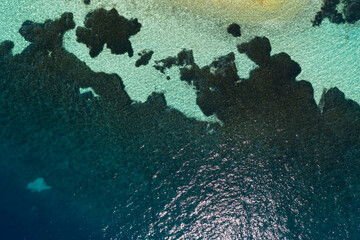 Aerial view of crystal clean sea view.