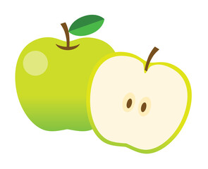 カットされたシンプルな青いリンゴ