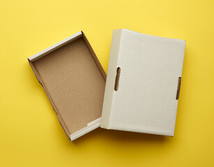 open empty rectangular box on yellow background