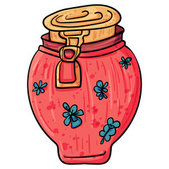 Cute illustrationtion Jar, Vector doodle illustration. Vector illustration by hand.