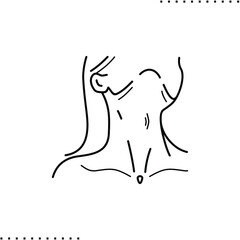 plastic surgery and chin correction vector icon in outlines
