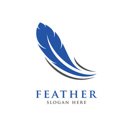 feather logo concept design template