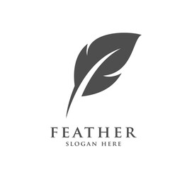 feather logo concept design template