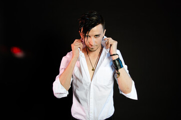 Celebration and Carnival. Attractive young guy.