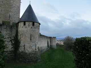Fototapeta na wymiar View point of Cite de Carcassonne, France