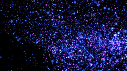 Purple stardust particles, computer generated image
