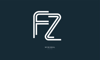 alphabet letter icon logo  FZ