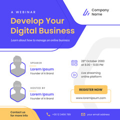 webinar social media poster template vector	
