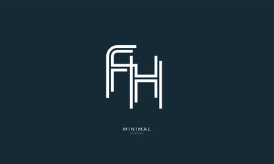 alphabet letter icon logo FH