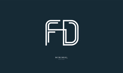 alphabet letter icon logo FD