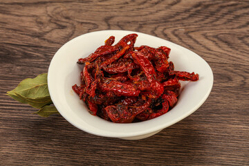 Dry tomato heap in the bowl