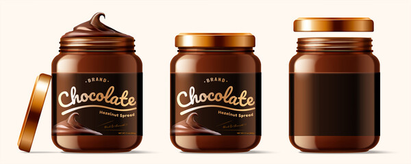 Chocolate spread jar set