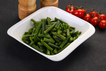 Green beans in the bowl