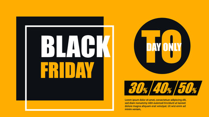 Yellow background promotion big price reduction in Black friday festival.