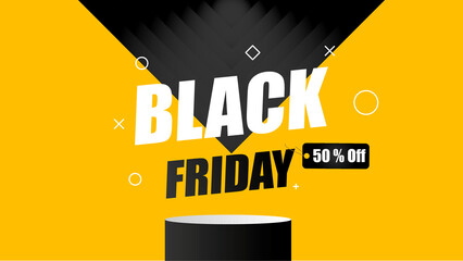 Black platform for placing products to stand out  in Black friday festival.