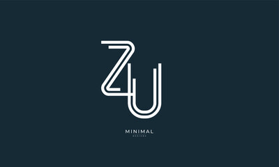 Alphabet letter icon logo ZU