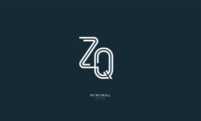 Alphabet letter icon logo ZQ