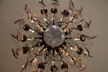 glassware chandelier in a mansion in paris (france)
