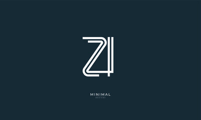 Alphabet letter icon logo ZI