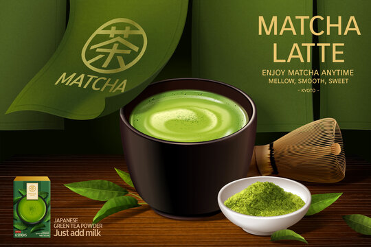 Japanese matcha latte ad