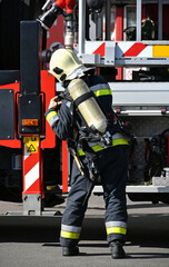 Firefighter at the scene of a fire