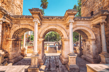famous tourist and archaeological site of Antalya is The Emperor Hadrian's gate in the old city....