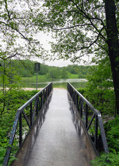 Obraz premium Bridge over the Serebryanka river in Izmailovsky Park, Moscow