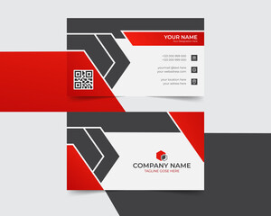 Red corporate business card template