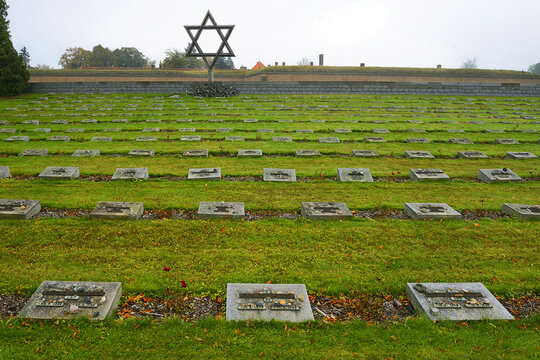 National Cemetery in front of Small Fortress Terezin. Terezin memorial, former concentration camp. Thousands of Jews were murdered, by Nazis, during WW2, Czech Republic